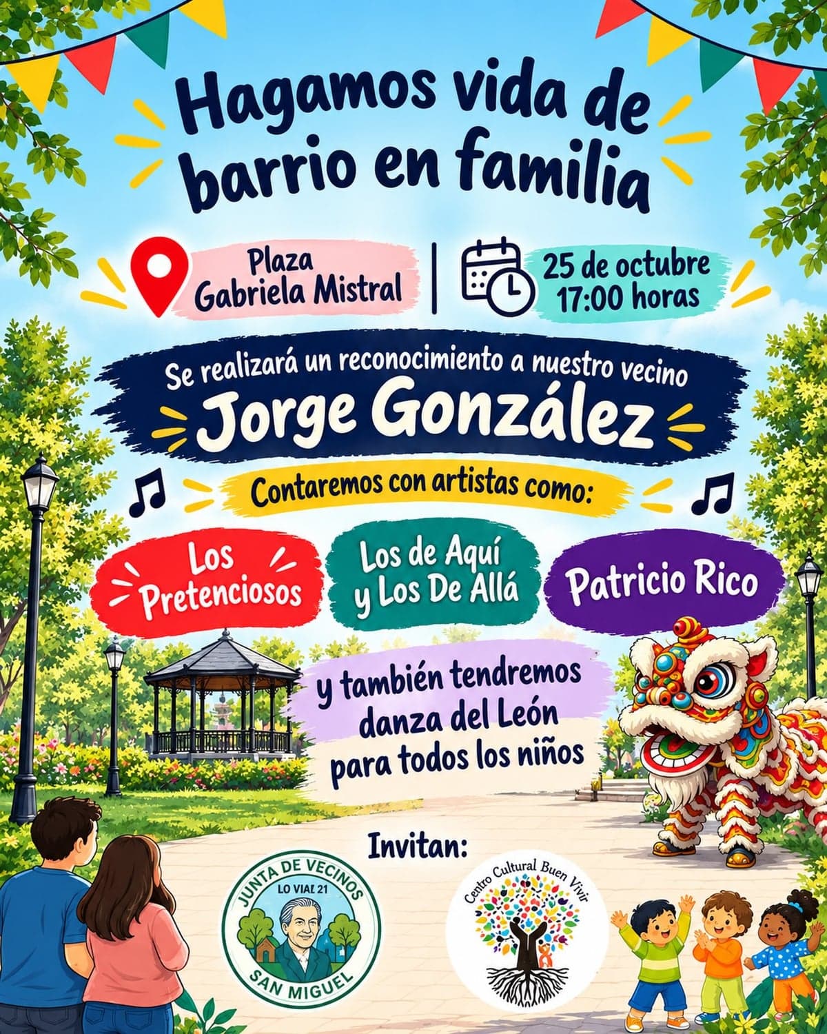 Reconocimiento a Jorge González en Plaza Gabriela Mistral