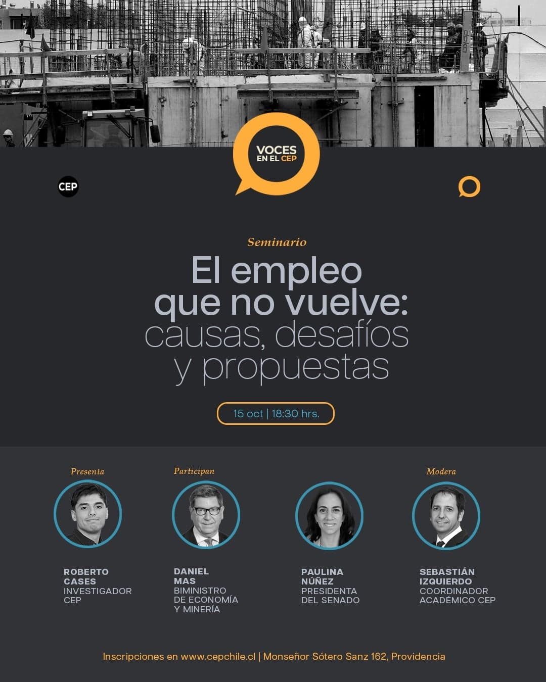 Seminario "El empleo que no vuelve: causas, desafíos y propuestas" en CEP
